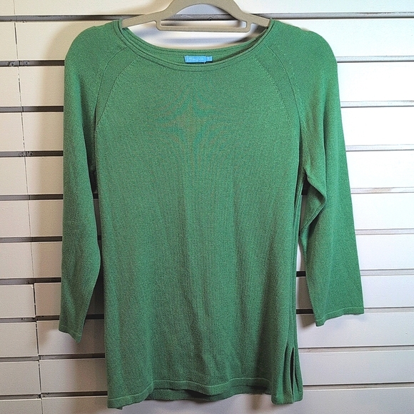 J McLaughlin Milbrey Sweater Solid Green Size S EUC - Picture 1 of 8